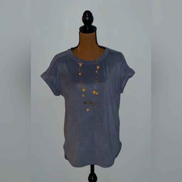 Cupio Tops - 🍃Cupio Women’s Blue Suede Top, Size L